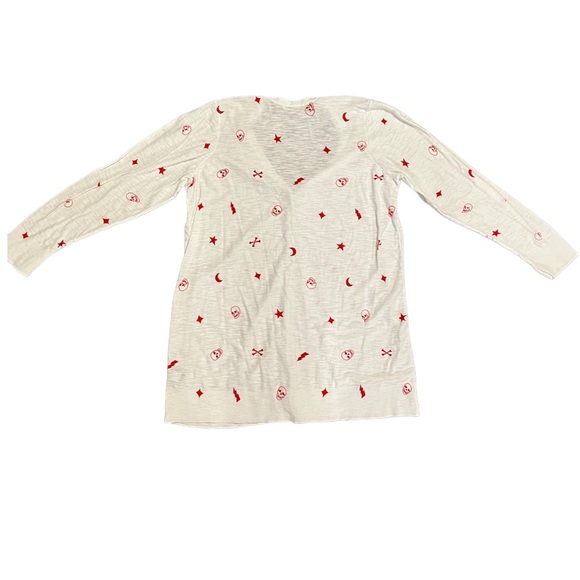 TORRID Cardigan Skulls Lightning Bolt Star Crossbones, size 2x, white and red - Picture 11 of 16